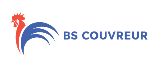 logo bs couvreur coq sans tag line