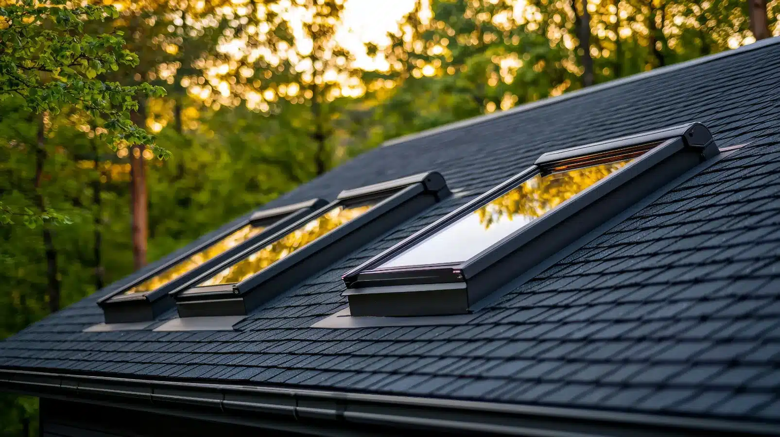 Gros plan sur des velux installés sur une toiture à Taverny par BS Couvreur près de Taverny proche de la forêt de Montmorency